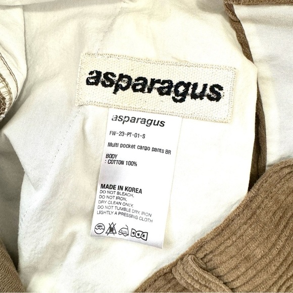 ASPARAGUS NEW $440 MENS SZ S MULTI POCKETS CARGO PANTS BROWN Y2K ARMY MILITARY - Picture 13 of 16